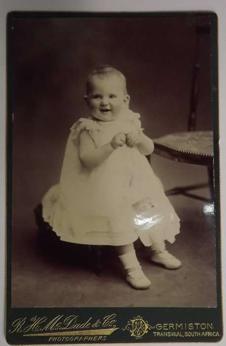1903 Cabinet Card Germiston, Transvaal Inscribed and dated (rare) Excellent condition