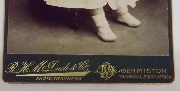 1903 Cabinet Card Germiston, Transvaal Inscribed and dated (rare) Excellent condition