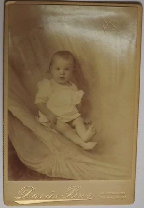 Cabinet Card Johannesburg Baby in Oyster shell Davies Bros
