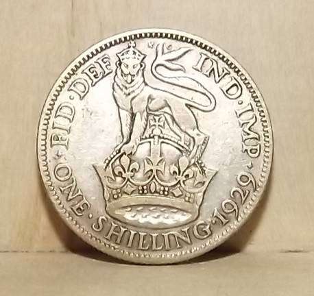 1929 SILVER Shilling Great Britain KGV