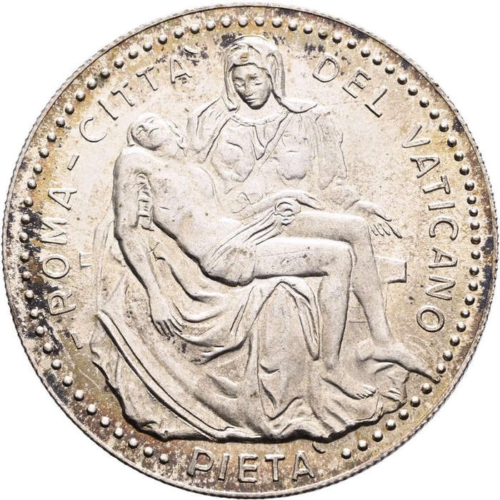 Crown size Stunning 1982 Pope JOHN PAUL II Pieta Sterling Silver