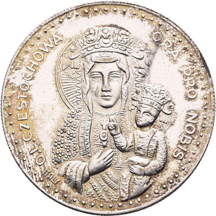 Crown size 1982 Pope JOHN PAUL II Wojtyla Black Virgin Częstochowa