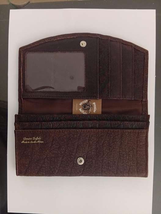 Handmade buffalo leather sleek purse
