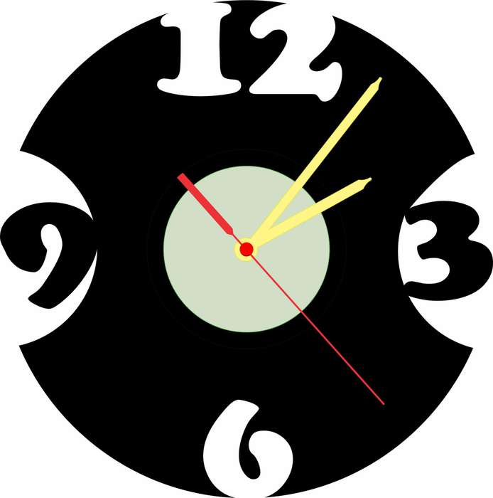 Numbers - Indent Vinyl LP Wall Clock
