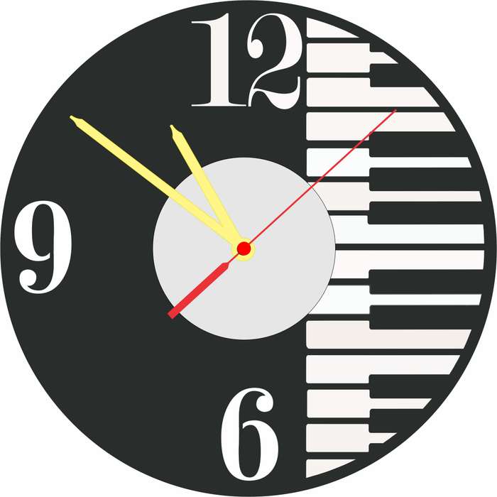 Piano Vinyl LP Wall Clock