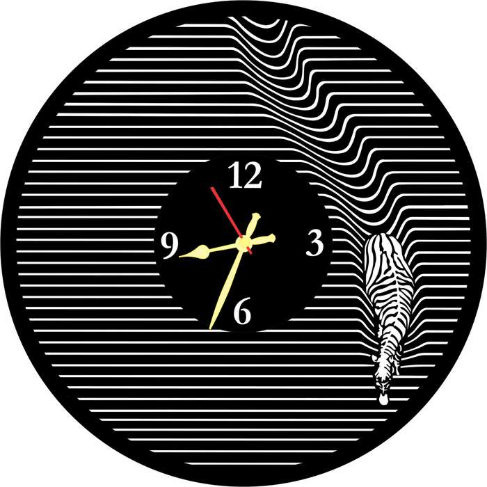 Zebra Vinyl LP Wall Clock