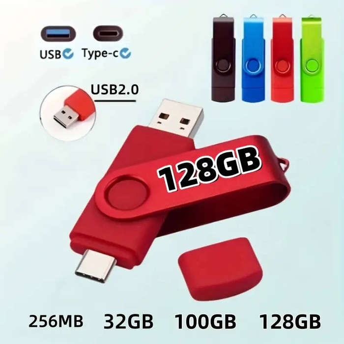 128GB dual ended USB flash drive