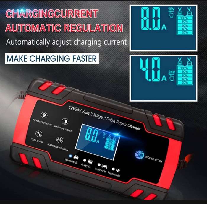 8A 12V / 4A 24 V Smart Pulse repair car battery charger