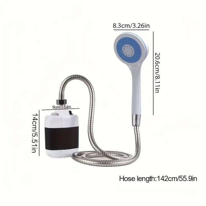 USB rechargeable portable camping shower
