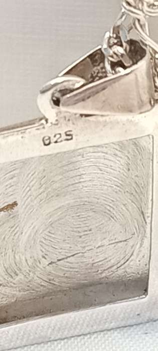Sterling silver square locket on chain