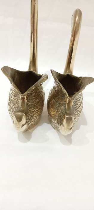 Vintage Elweco brass swans planters