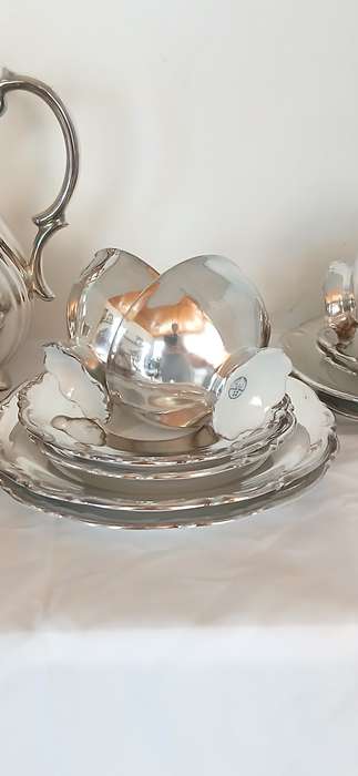 1930s R.W German porcelain with silver overlay teaset