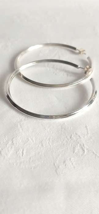 Sterling silver large hoop earrings