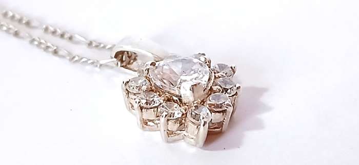 Sterling silver pendant with cubic stones