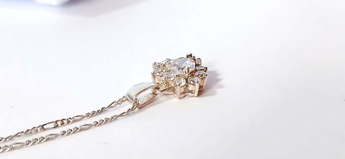 Sterling silver pendant with cubic stones