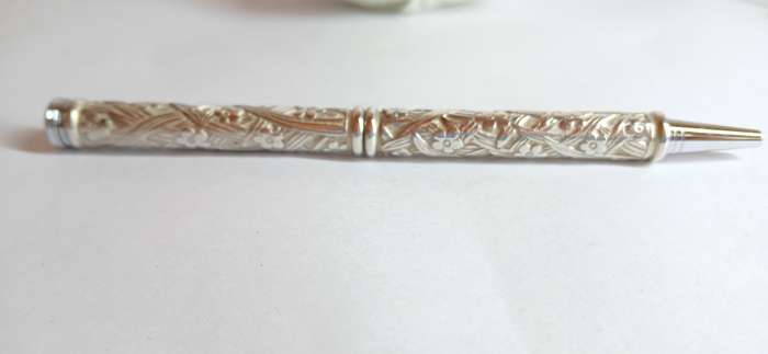 Vintage silver plate ball point pen