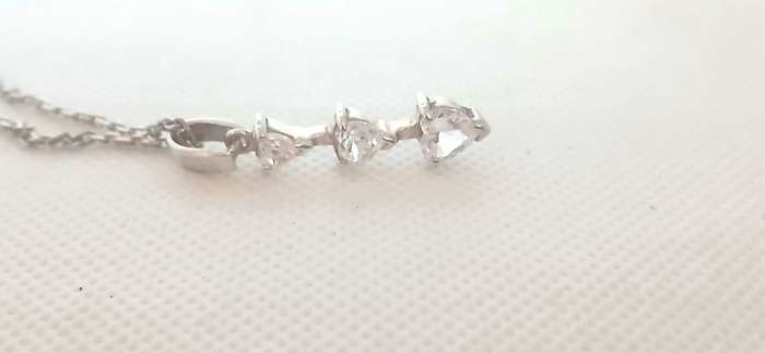 Sterling silver pendant with cubic stones on chain