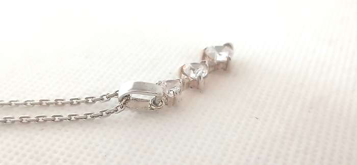 Sterling silver pendant with cubic stones on chain