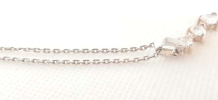 Sterling silver pendant with cubic stones on chain