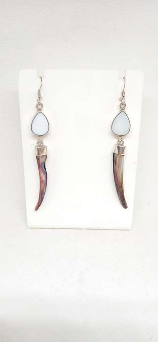 Sterling silver earrings with mop and shell