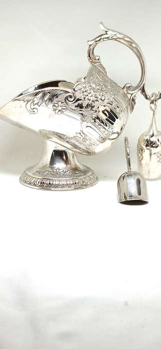 Vintage silver plate sugar scuttle