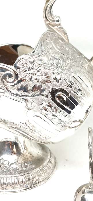 Vintage silver plate sugar scuttle