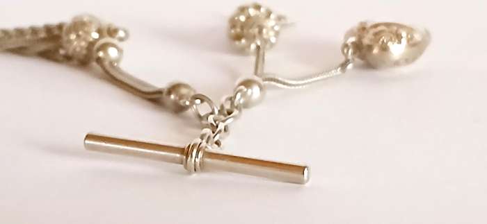 Antique Albertina silver watch fob
