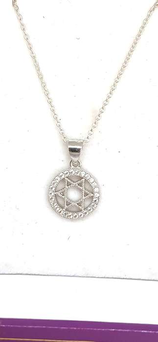 Sterling silver 'Star of David with cubic stones