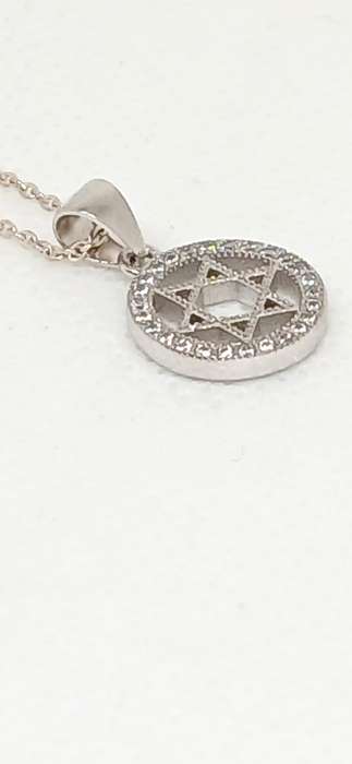 Sterling silver 'Star of David with cubic stones