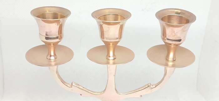 Vintage brass miniature candle holder