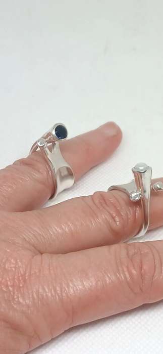 Sterling silver chunky rings with stones