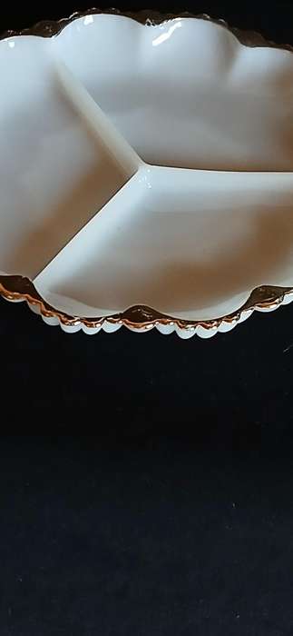 Vintage milk glass snack divider
