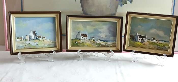 Vintage Jan de Waal miniature paintings