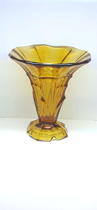 Vintage amber glass vase