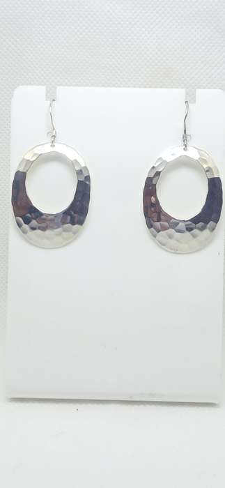 Sterling silver 'hammered' styled earrings