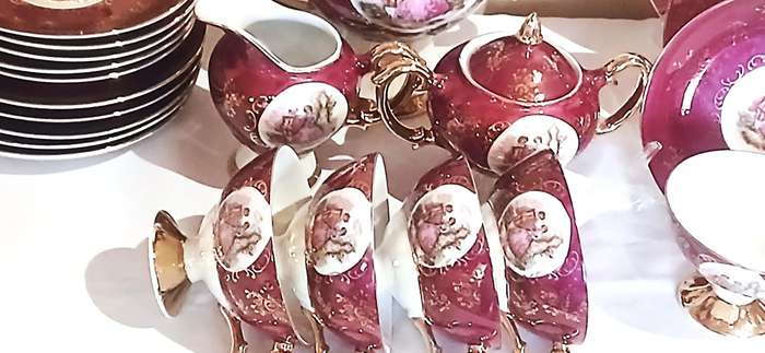 Vintage unnamed courting couple tea set