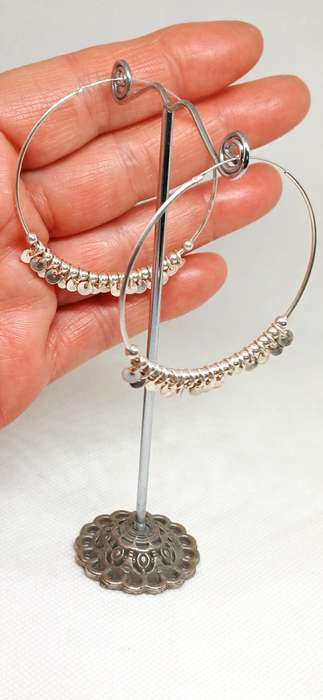 Sterling silver large hoop earrings