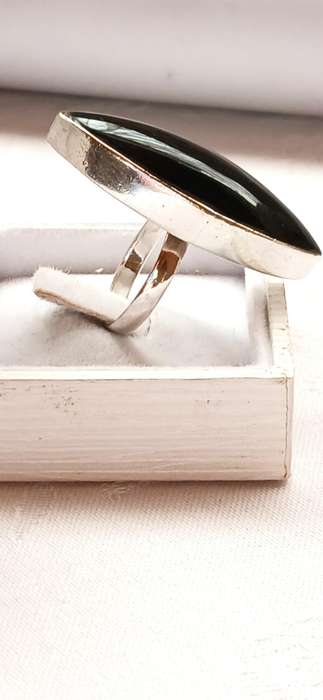 Sterling silver chunky ring with onyx stone