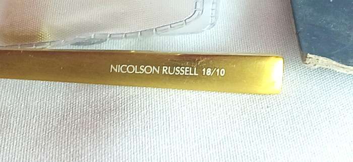 Nicholson Russell 18/10 gold over stainless steel cutlery set