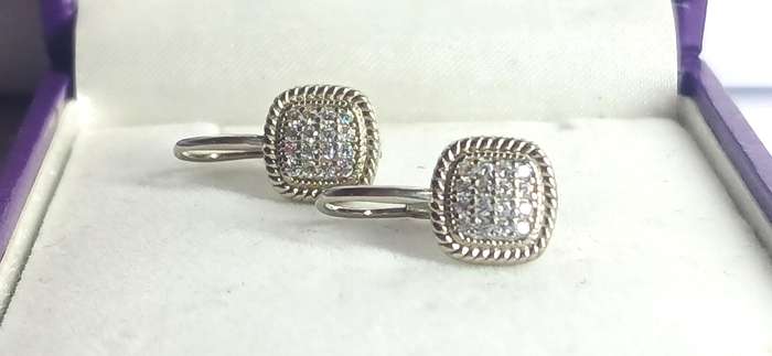 Sterling silver and cubic stone earrings