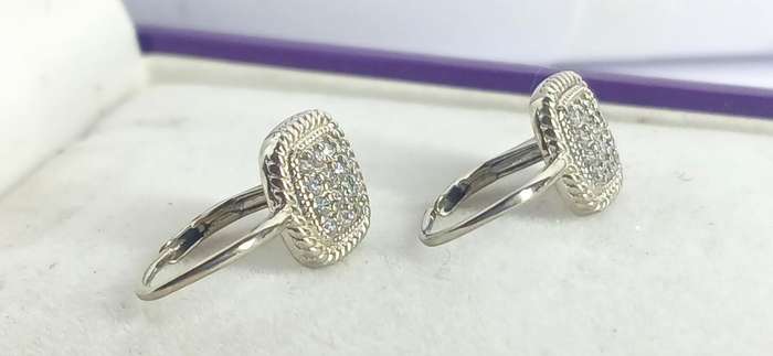 Sterling silver and cubic stone earrings