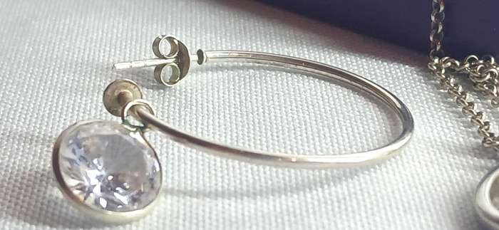 Sterling silver jewlry set with cubic stones