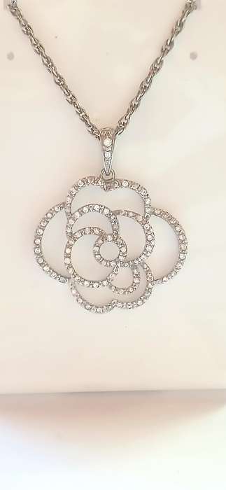 Sterling silver "rose' pendant on chain