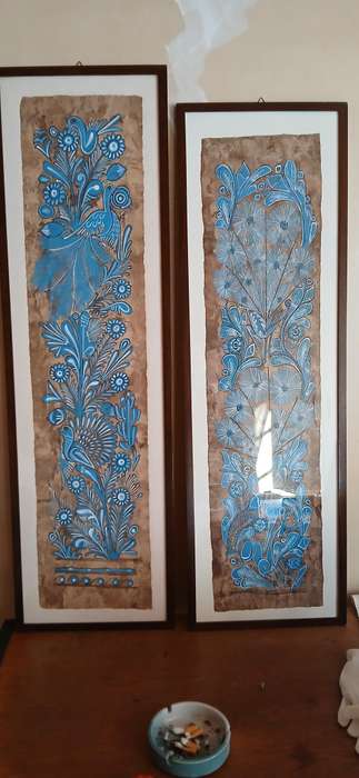 Vintage Mexican Folk art paintings
