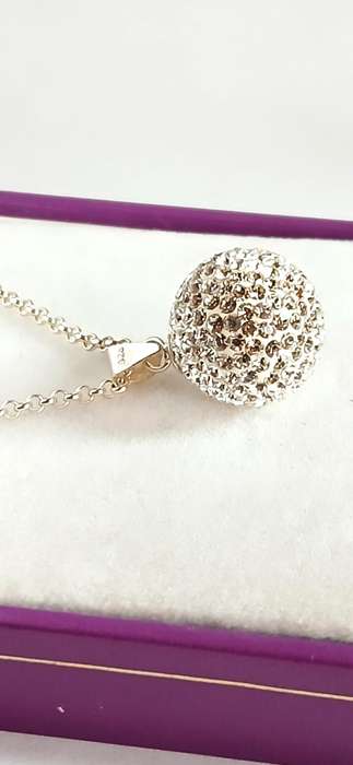 Sterling silver ball with cubic stones