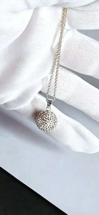 Sterling silver ball with cubic stones