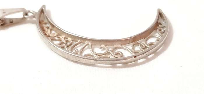 Sterling silver half moon pendant on chain