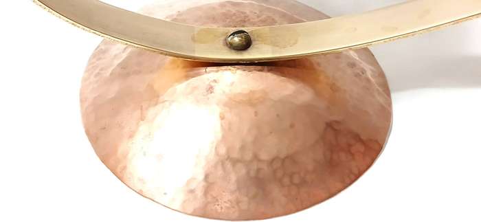Vintage brass and copper candle holder