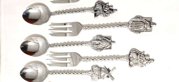 Vintage chrome plate spoon and fork set