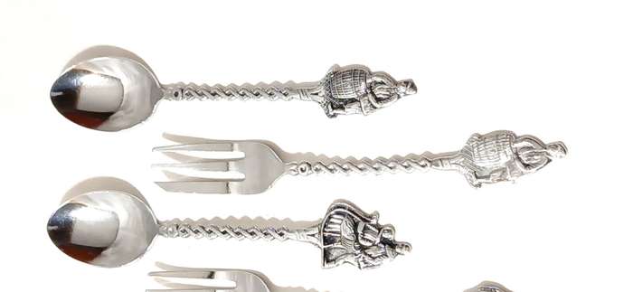 Vintage chrome plate spoon and fork set